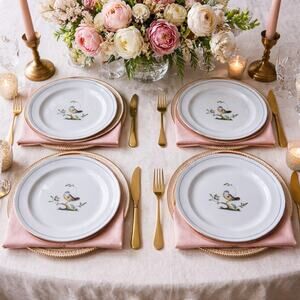 Vtg England Copeland Spode Queen's Bird Salad Plate Lot Of 4 7” Scalloped 70s